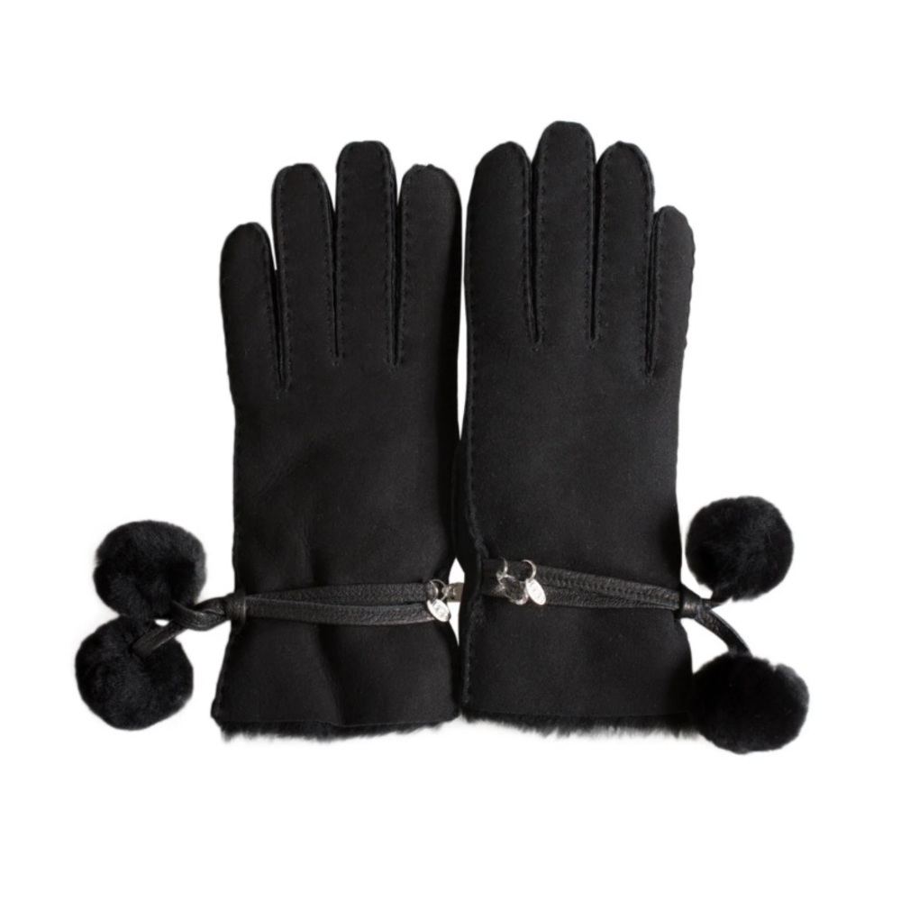 🧤 Ugg Black Sheepskin Brita Glove, Small and Medium, with Swarovski Crystals